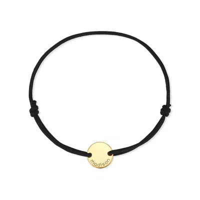 Evesaddiction Engravable Kid's Name Cord Bracelet - Gold / Black