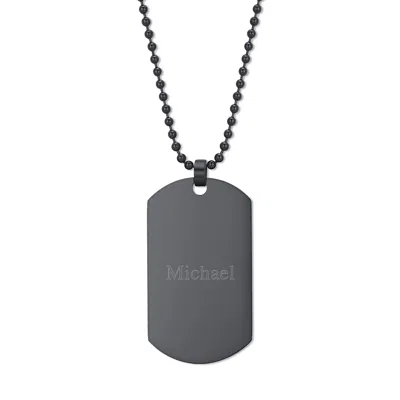 Evesaddiction Engravable Large Stainless Steel Dog Tag - Black