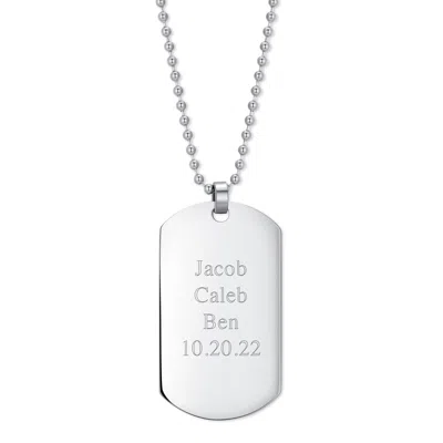 Evesaddiction Engravable Large Stainless Steel Dog Tag - Silver
