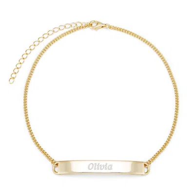 Evesaddiction Engravable Name Bar Anklet - Gold
