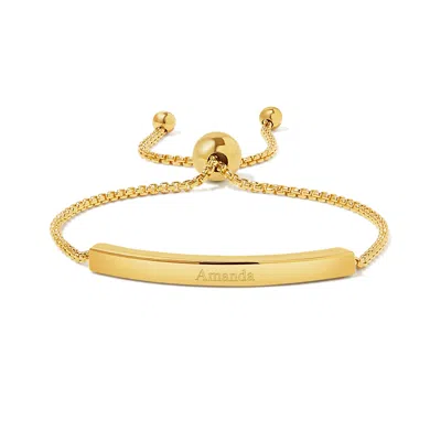 Evesaddiction Engravable Name Bar Bolo Bracelet In Gold