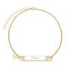 Evesaddiction Engravable Name Bar Heart Charm Anklet - Gold In Gold