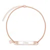 Evesaddiction Engravable Name Bar Heart Charm Anklet - Rose Gold In Gold