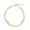 Evesaddiction Engravable Paperclip Chain Name Bar Bracelet - Gold / 2