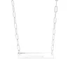 Evesaddiction Engravable Paperclip Chain Name Bar Necklace In Metallic
