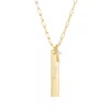 Evesaddiction Engravable Paperclip Chain Vertical Bar Gold Cz Cross Necklace In Gold
