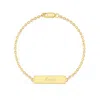 Evesaddiction Engravable Petite Name Bar Bracelet In Gold