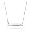 Evesaddiction Engravable Petite Name Bar With Diamond Heart - Silver In Metallic