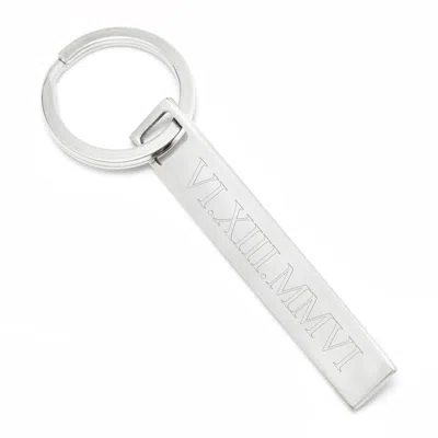 Evesaddiction Engravable Roman Numeral Tag Keychain