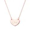 Evesaddiction Engravable Rose Gold Heart Necklace In Gold