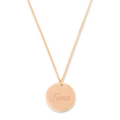 Evesaddiction Engravable Round Tag Pendant - Rose Gold