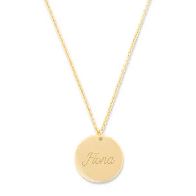 Evesaddiction Engravable Round Tag Pendant - Gold