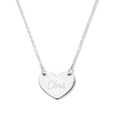 Evesaddiction Engravable Silver Heart Necklace
