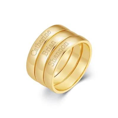 Evesaddiction Engravable Stacking Mother's Rings - Gold / 3 / 7