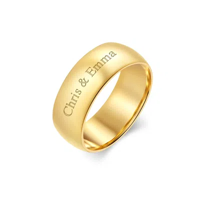Evesaddiction Engraved Couples Message Ring - 9 / Gold / 8mm