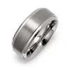 Evesaddiction Engraved Raised Center Tungsten Ring - 8mm / 10 In Gray