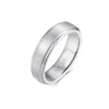 Evesaddiction Engraved Raised Center Tungsten Ring In Silver
