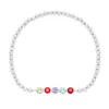 Evesaddiction Five Stone Bezel Set Birthstone Bead Bracelet In Silver