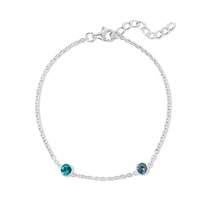 Evesaddiction Floating Bezel Set Birthstone Bracelet In Silver