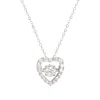 Evesaddiction Floating Cz Heart Silver Pendant In Silver