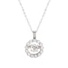 Evesaddiction Floating Cz Round Silver Pendant In Silver