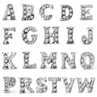 Evesaddiction Floating Locket Initial Charms In Silver