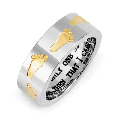 Evesaddiction Footprints In The Sand Stainless Steel Ring - 9