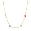 Evesaddiction Four Stone Floating Bezel Set Gold Birthstone Necklace In Gold