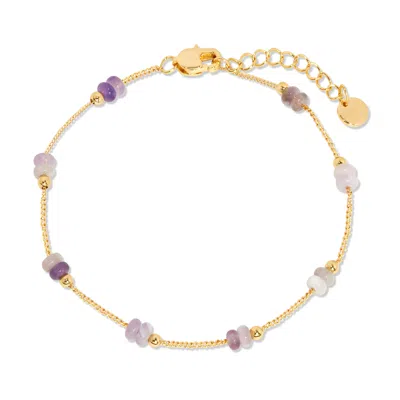 Evesaddiction Gold Beaded Birthstone Bracelet - Gold / June