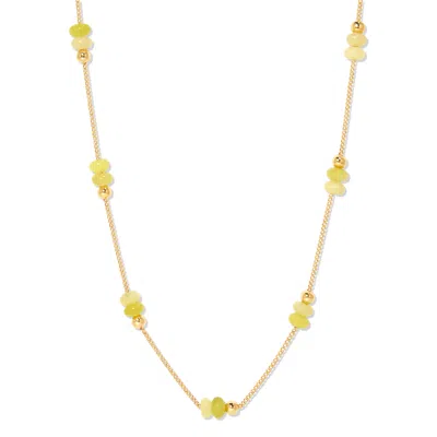 Evesaddiction Gold Beaded Birthstone Necklace - Gold / August
