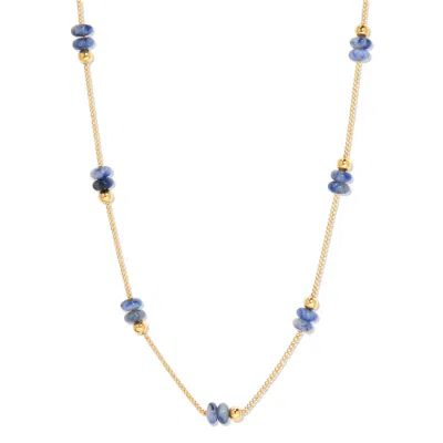 Evesaddiction Gold Beaded Birthstone Necklace - Gold / December