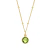 Evesaddiction Gold Custom Gemstone Pendant - August [peridot] In Multi