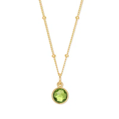 Evesaddiction Gold Custom Gemstone Pendant - August [peridot] In Multi
