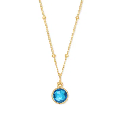 Evesaddiction Gold Custom Gemstone Pendant - December [tanzanite] In Blue