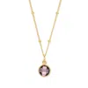 Evesaddiction Gold Custom Gemstone Pendant - February [amethyst] In Gold