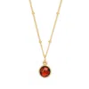 Evesaddiction Gold Custom Gemstone Pendant - January [garnet] In Red