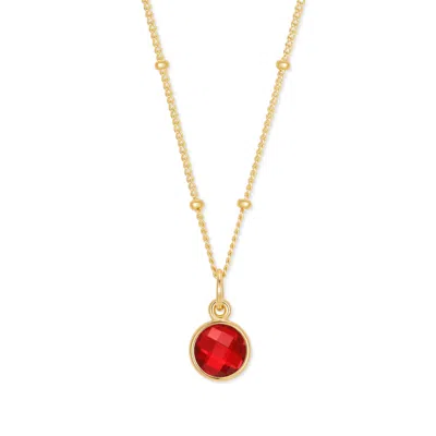 Evesaddiction Gold Custom Gemstone Pendant - July [ruby] In Multi