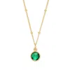 Evesaddiction Gold Custom Gemstone Pendant - May [emerald] In Gold
