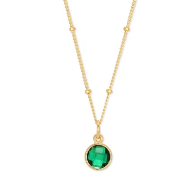Evesaddiction Gold Custom Gemstone Pendant - May [emerald]