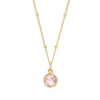 Evesaddiction Gold Custom Gemstone Pendant - October [opalite] In Gold
