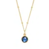 Evesaddiction Gold Custom Gemstone Pendant - September [sapphire] In Blue
