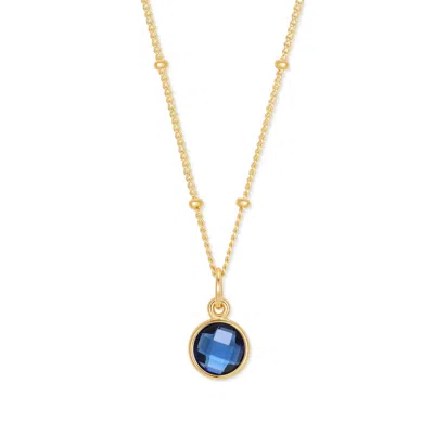 Evesaddiction Gold Custom Gemstone Pendant - September [sapphire] In Blue