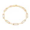 Evesaddiction Gold Cz Paperclip Chain Bracelet In Gold