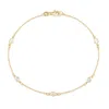 Evesaddiction Gold Czs Studded Chain Anklet In Gold