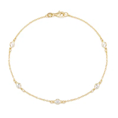 Evesaddiction Gold Czs Studded Chain Anklet