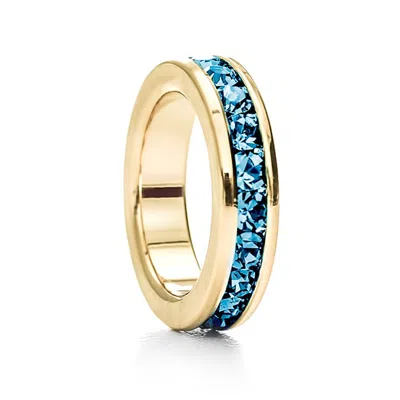 Evesaddiction Gold March Eternity Birthstone Charm In Blue