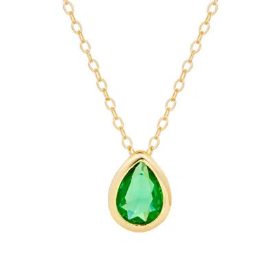 Evesaddiction Gold Plated August Pear Cut Bezel Birthstone Necklace