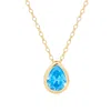 Evesaddiction Gold Plated December Pear Cut Bezel Birthstone Necklace In Gold
