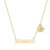 Evesaddiction Gold Plated Engravable Bar Pet Charm Necklace In Gold
