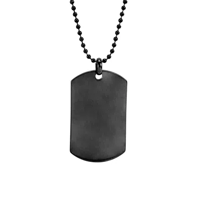 Evesaddiction Gunmetal Stainless Steel Dog Tag